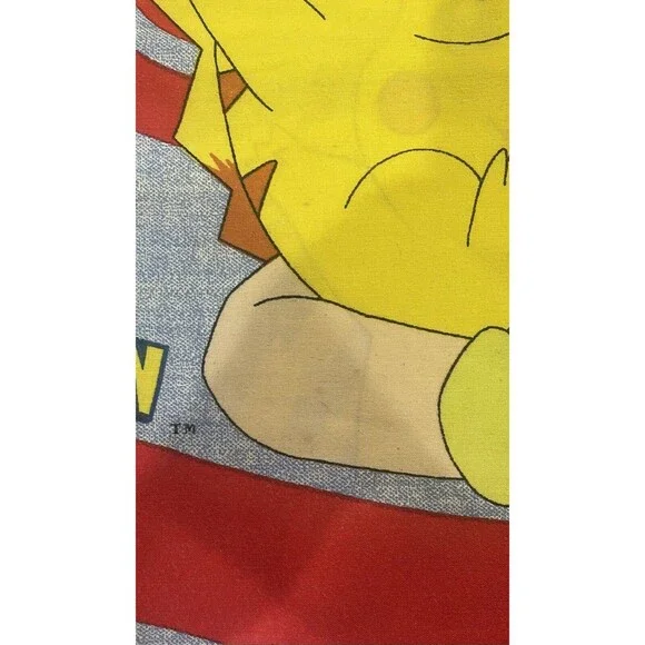 Pokémon Nintendo Twin Sheet Set 90s Flat &Fitted Sheet  Standard Pillow Case VTG - Picture 5 of 5